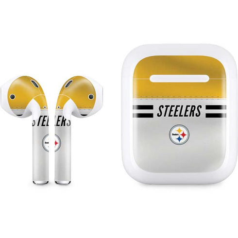 NFL Pittsburgh Steelers White Striped Apple AirPods Skin