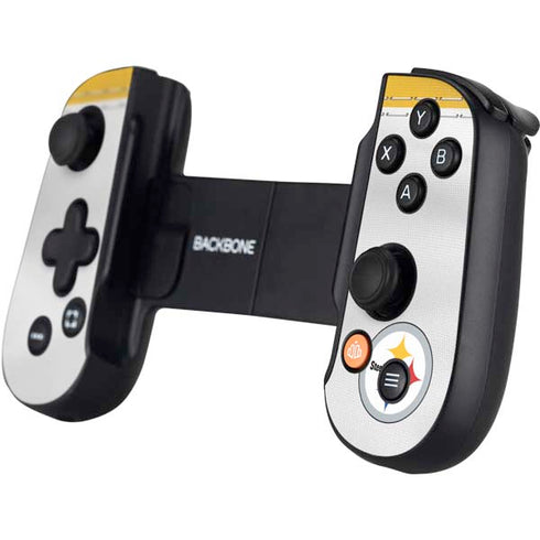 NFL Pittsburgh Steelers White Striped Backbone One for iPhone Game Controller Skin
