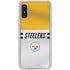 NFL Pittsburgh Steelers White Striped Galaxy A10e Clear Case