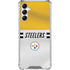 NFL Pittsburgh Steelers White Striped Galaxy A15 5G Clear Case