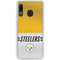 NFL Pittsburgh Steelers White Striped Galaxy A20 Clear Case