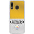 NFL Pittsburgh Steelers White Striped Galaxy A20 Clear Case