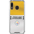 NFL Pittsburgh Steelers White Striped Galaxy A30 Clear Case