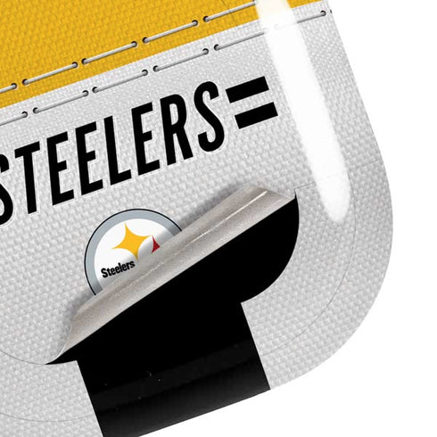 NFL Pittsburgh Steelers White Striped Galaxy Buds Pro Skin