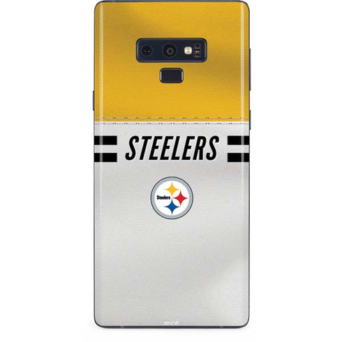 NFL Pittsburgh Steelers White Striped Galaxy Note 9 Skin