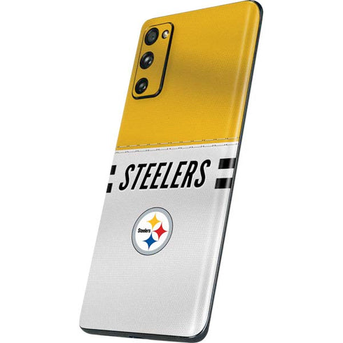 NFL Pittsburgh Steelers White Striped Galaxy S20 Fan Edition Skin