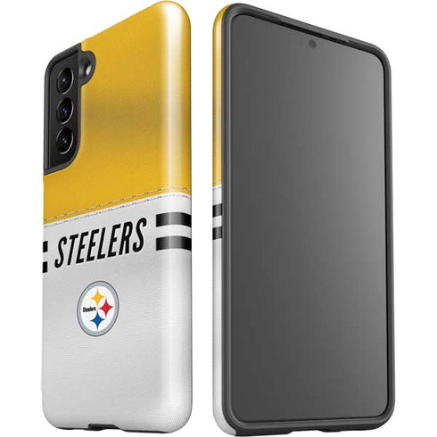 NFL Pittsburgh Steelers White Striped Galaxy S21 5G Pro Case
