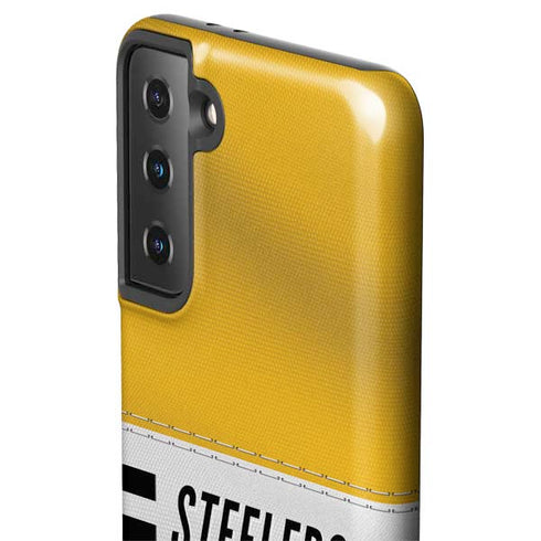 NFL Pittsburgh Steelers White Striped Galaxy S21 Plus 5G Pro Case