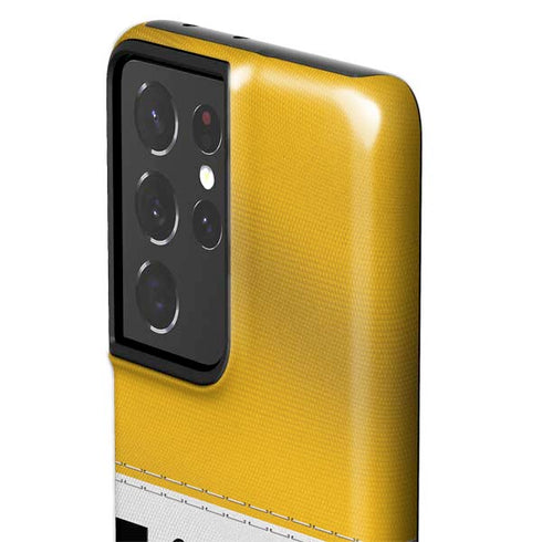 NFL Pittsburgh Steelers White Striped Galaxy S21 Ultra 5G Pro Case
