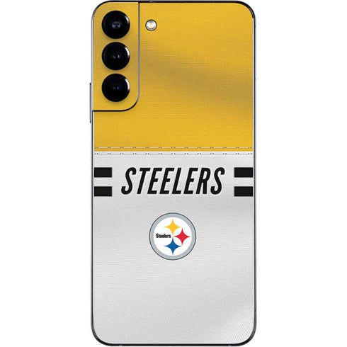 NFL Pittsburgh Steelers White Striped Galaxy S22 Plus Skin
