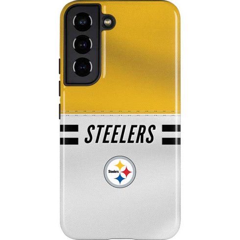 NFL Pittsburgh Steelers White Striped Galaxy S22 Pro Case