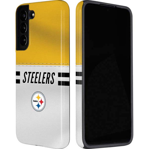 NFL Pittsburgh Steelers White Striped Galaxy S22 Pro Case