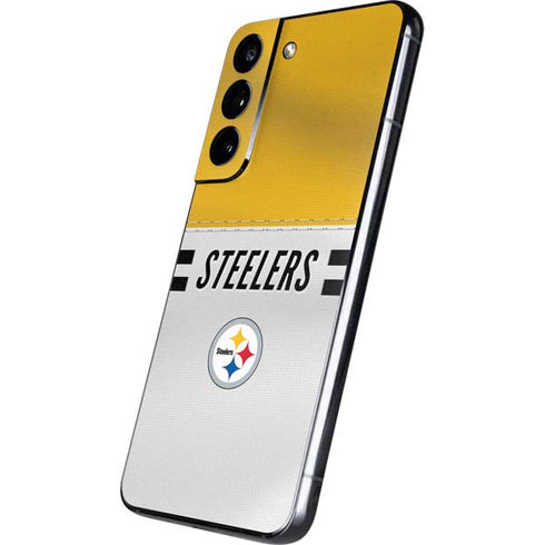 NFL Pittsburgh Steelers White Striped Galaxy S22 Skin