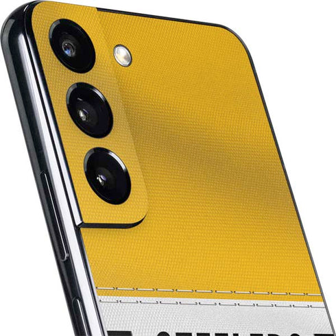 NFL Pittsburgh Steelers White Striped Galaxy S22 Skin