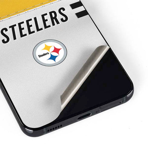NFL Pittsburgh Steelers White Striped Galaxy S22 Skin