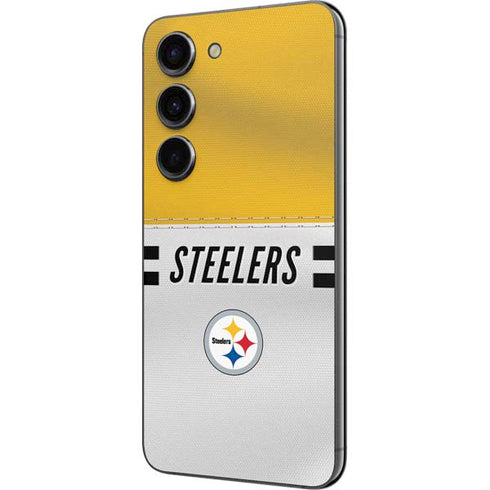 NFL Pittsburgh Steelers White Striped Galaxy S23 Skin