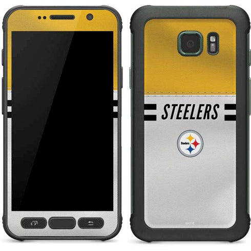 NFL Pittsburgh Steelers White Striped Galaxy S7 Active Skin