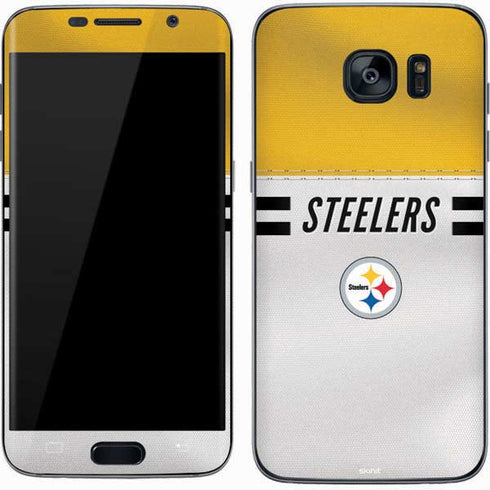 NFL Pittsburgh Steelers White Striped Galaxy S7 Skin