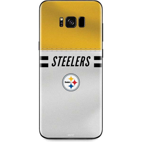 NFL Pittsburgh Steelers White Striped Galaxy S8 Plus Skin