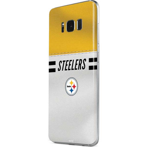 NFL Pittsburgh Steelers White Striped Galaxy S8 Plus Skin