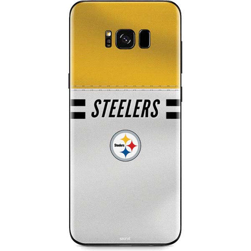 NFL Pittsburgh Steelers White Striped Galaxy S8 Skin