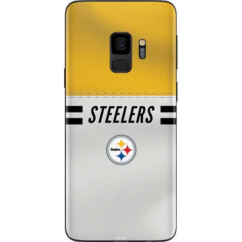 NFL Pittsburgh Steelers White Striped Galaxy S9 Skin