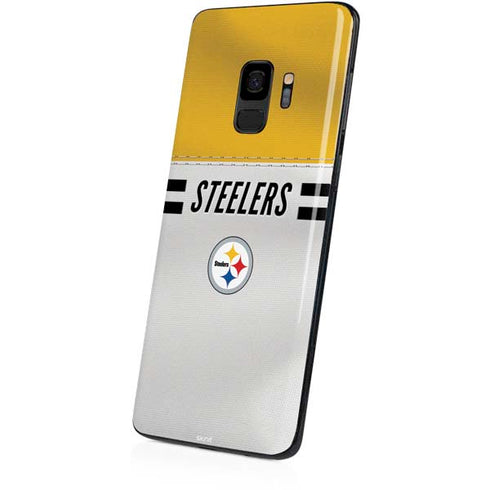 NFL Pittsburgh Steelers White Striped Galaxy S9 Skin