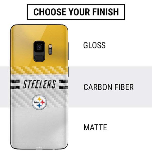 NFL Pittsburgh Steelers White Striped Galaxy S9 Skin