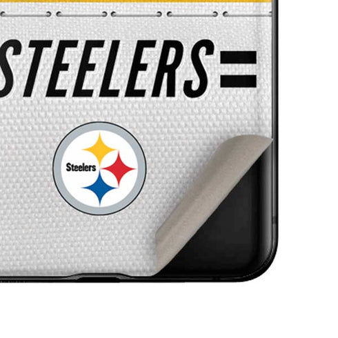 NFL Pittsburgh Steelers White Striped Galaxy Z Flip Skin