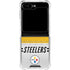 NFL Pittsburgh Steelers White Striped Galaxy Z Flip5 5G Clear Case