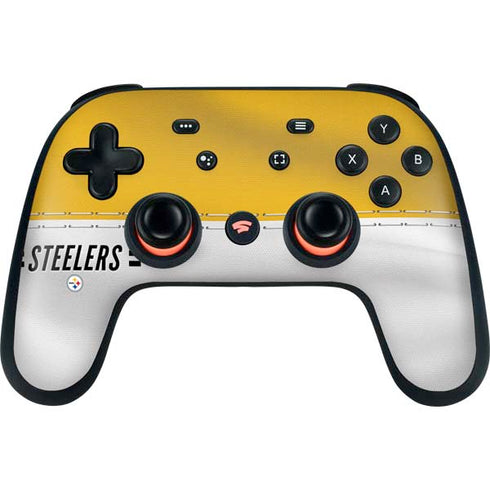 NFL Pittsburgh Steelers White Striped Google Stadia Controller Skin