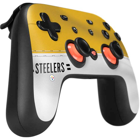 NFL Pittsburgh Steelers White Striped Google Stadia Controller Skin