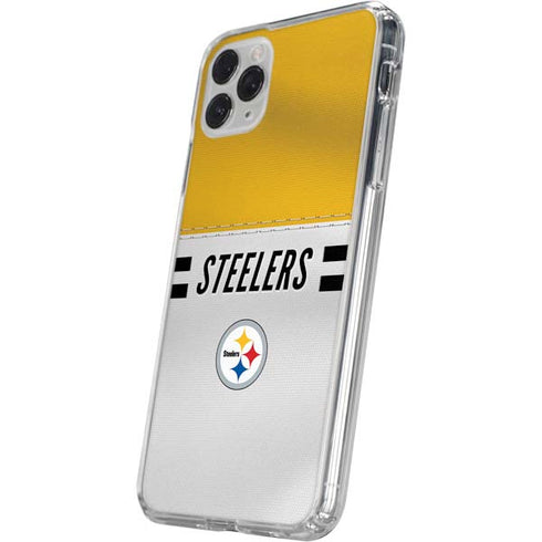 NFL Pittsburgh Steelers White Striped iPhone 11 Pro Clear Case