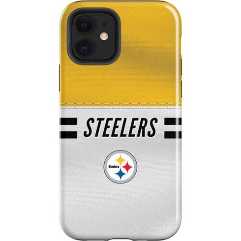 NFL Pittsburgh Steelers White Striped iPhone 12 Impact Case