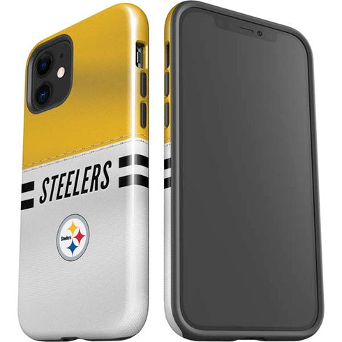NFL Pittsburgh Steelers White Striped iPhone 12 Impact Case
