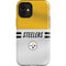 NFL Pittsburgh Steelers White Striped iPhone 12 Mini Impact Case