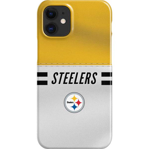 NFL Pittsburgh Steelers White Striped iPhone 12 Mini Lite Case