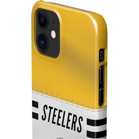 NFL Pittsburgh Steelers White Striped iPhone 12 Mini Lite Case