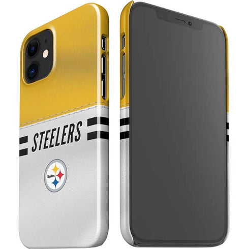 NFL Pittsburgh Steelers White Striped iPhone 12 Mini Lite Case