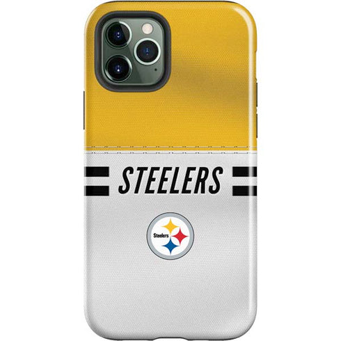 NFL Pittsburgh Steelers White Striped iPhone 12 Pro Impact Case