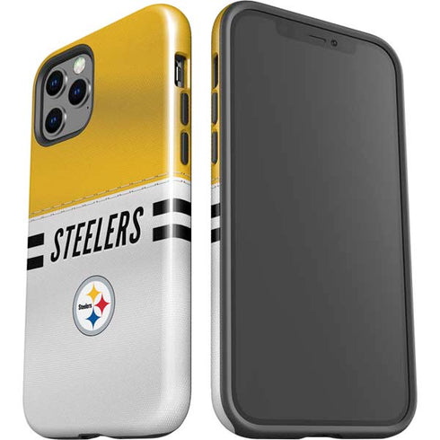 NFL Pittsburgh Steelers White Striped iPhone 12 Pro Impact Case