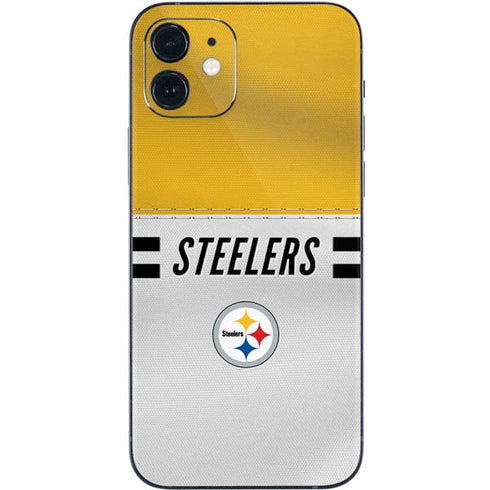 NFL Pittsburgh Steelers White Striped iPhone 12 Skin