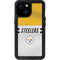 NFL Pittsburgh Steelers White Striped iPhone 13 Mini Waterproof Case