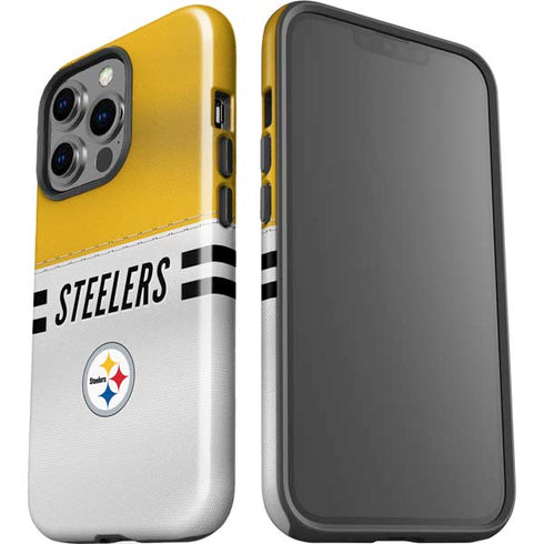 NFL Pittsburgh Steelers White Striped iPhone 13 Pro Impact Case