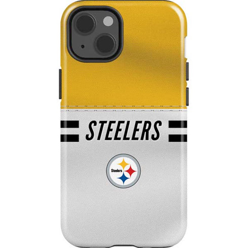 NFL Pittsburgh Steelers White Striped iPhone 15 Impact Case