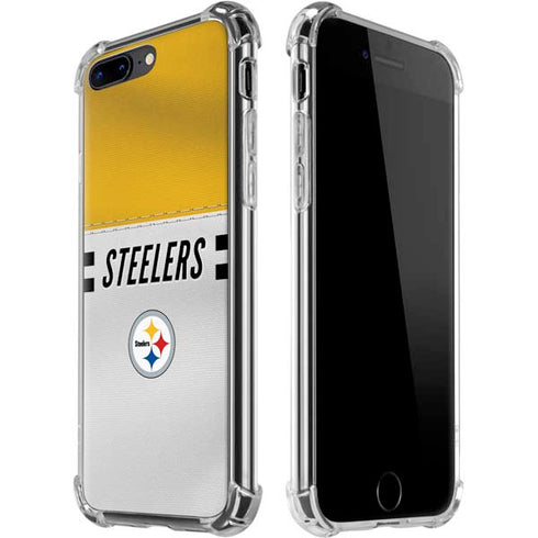 NFL Pittsburgh Steelers White Striped iPhone 7/8 Plus Clear Case