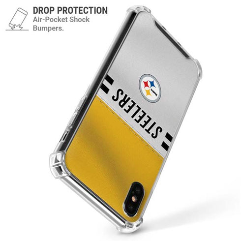NFL Pittsburgh Steelers White Striped iPhone XS Max Clear Case