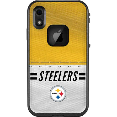 NFL Pittsburgh Steelers White Striped LifeProof Fre iPhone Skin