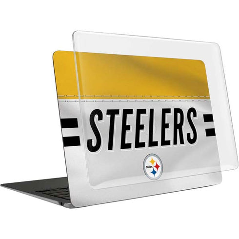 NFL Pittsburgh Steelers White Striped MacBook Air 13in M1 (2021) Case plus Skin