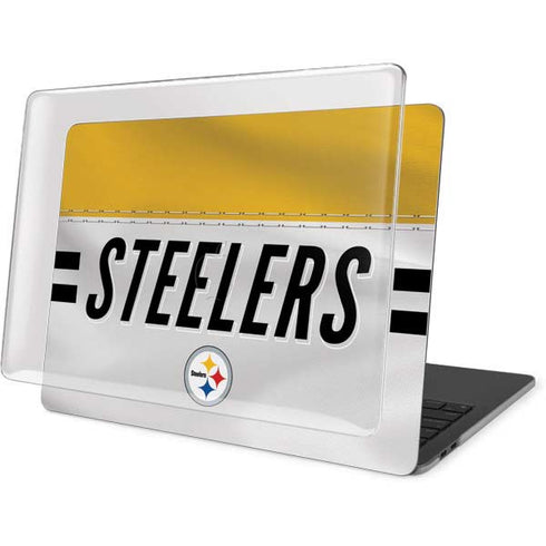 NFL Pittsburgh Steelers White Striped MacBook Pro 16in (2019-20) Case plus Skin
